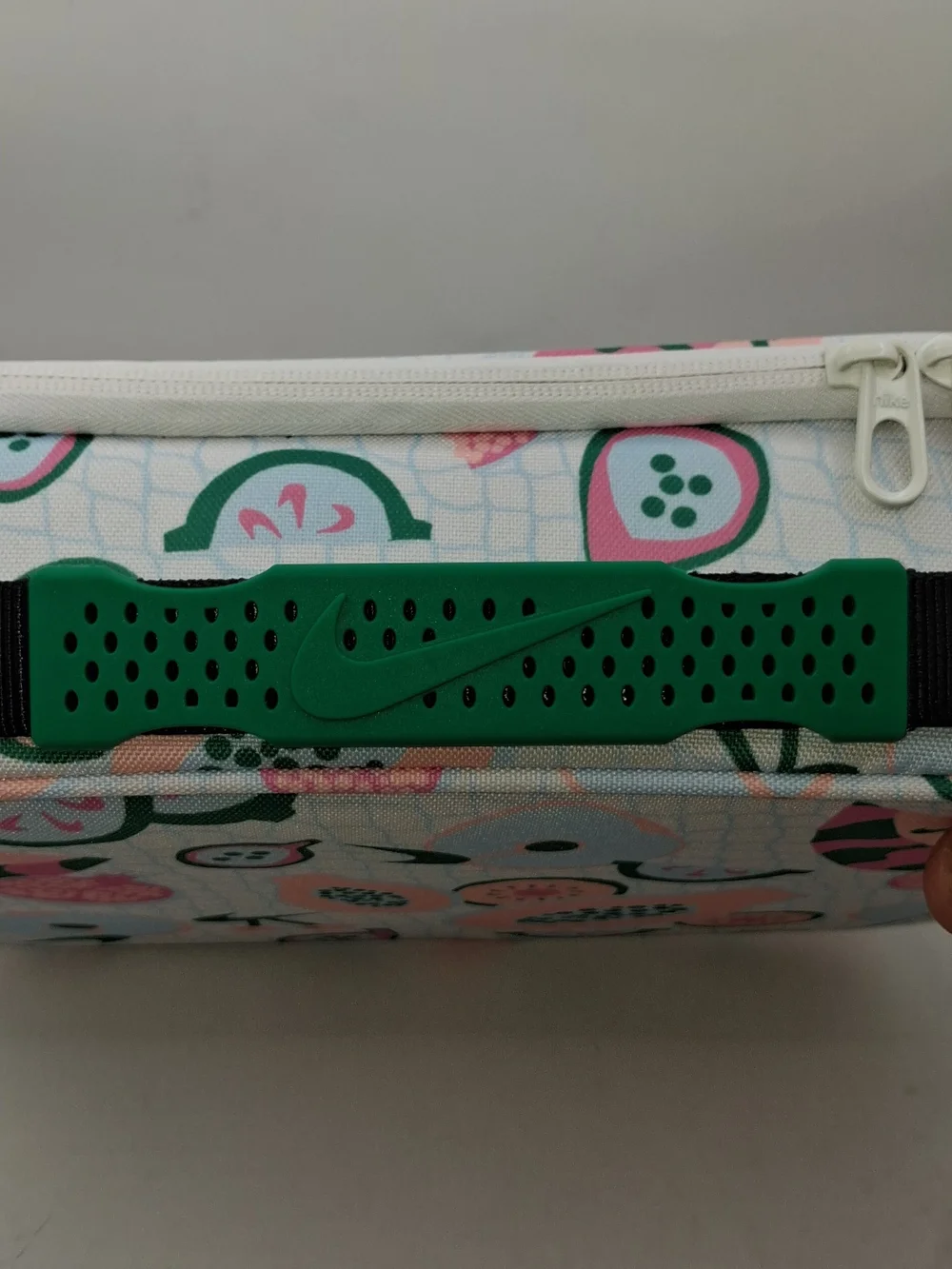 Nike White Lunch Box with Pink & Green Fruit Print